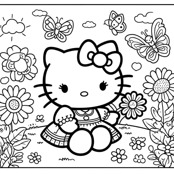 Bộ tranh tô màu Hello Kitty siêu đáng yêu dành cho bé