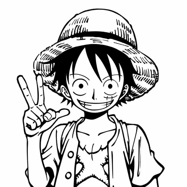 Bộ tranh tô màu Luffy - One Piece cực đẹp dành cho bé