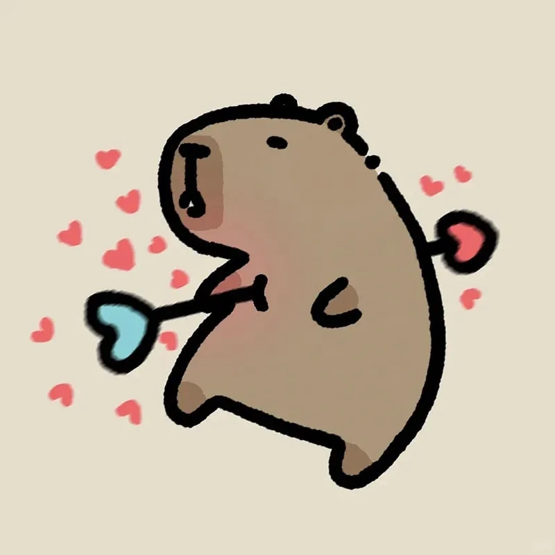 Hình vẽ capybara chibi nghệ thuật