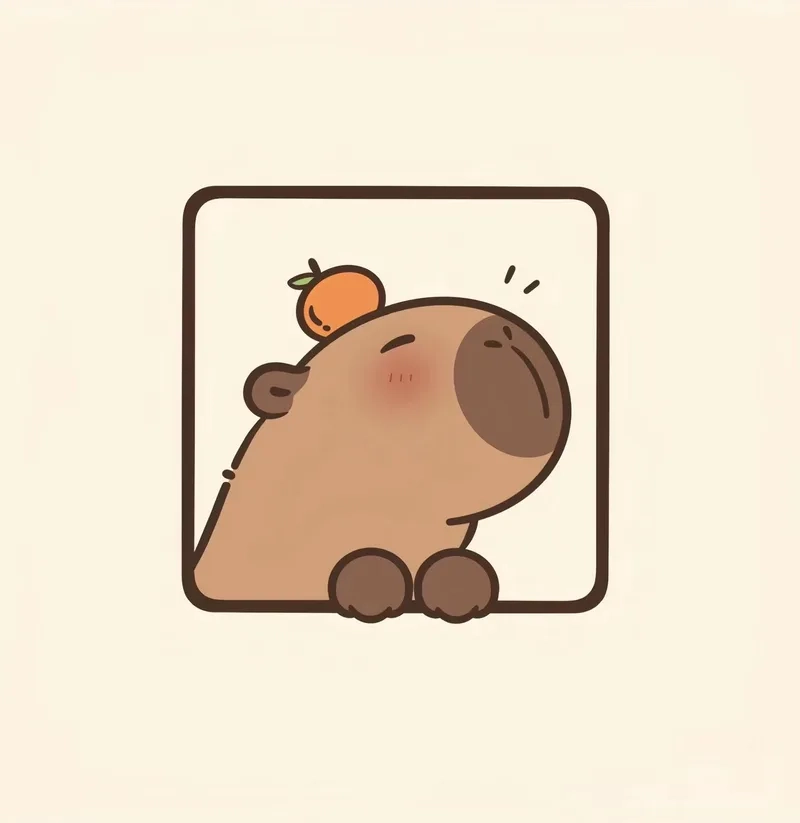 Chibi cute hình nền capybara vô tri đẹp