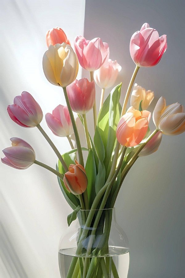 Hình ảnh bó hoa Tulip hồng 2