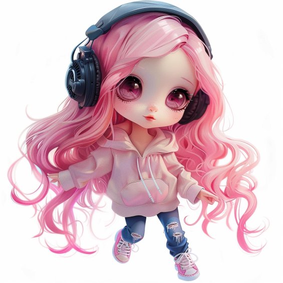 Búp bê hồng chibi 4