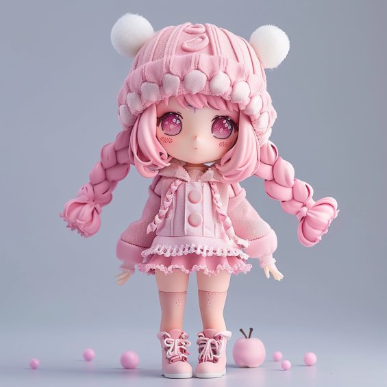 Búp bê hồng chibi 6