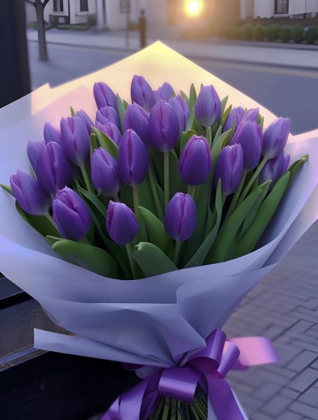 Hình nền hoa Tulip tím cute cho điện thoại, máy tính 4