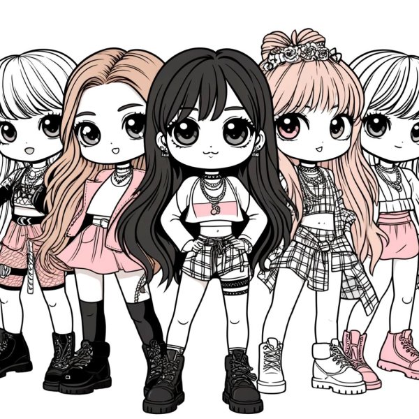 Tranh tô màu Blackpink chibi cute 10