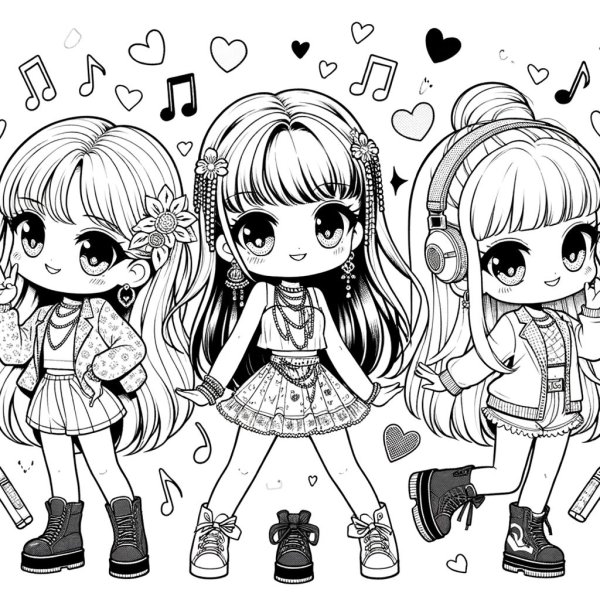 Tranh tô màu Blackpink chibi cute 5