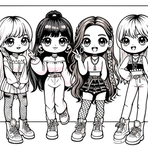 Tranh tô màu Blackpink chibi cute 6