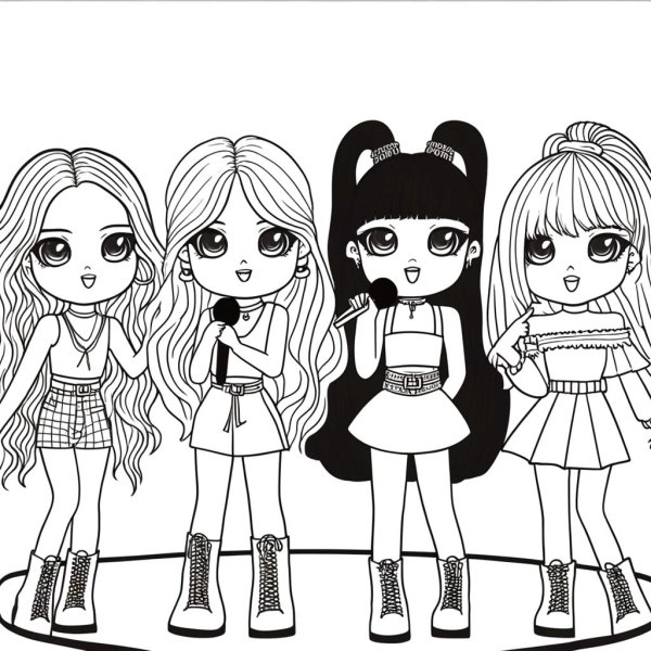 Tranh tô màu Blackpink chibi cute 6