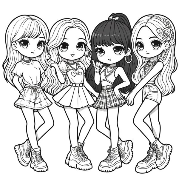 Tranh tô màu Blackpink chibi cute 8