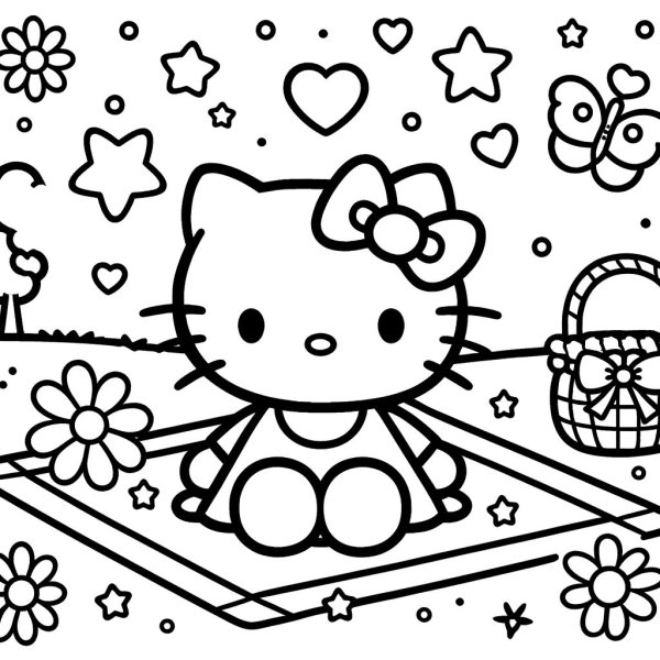 Tranh tô màu Hello Kitty 10