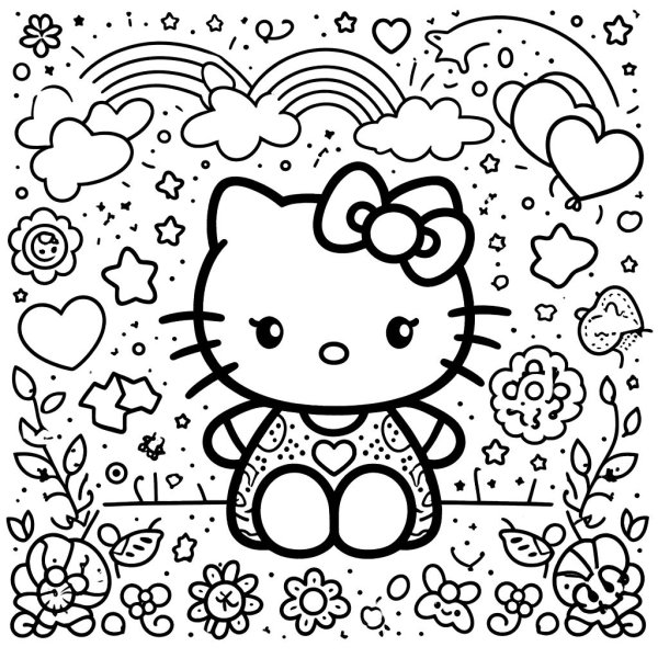 Tranh tô màu Hello Kitty 11