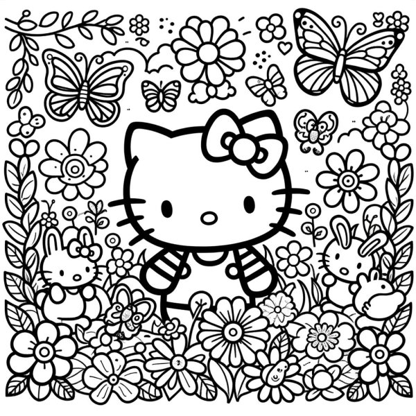 Tranh tô màu Hello Kitty 13