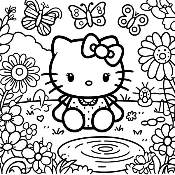 Tranh tô màu Hello Kitty 14