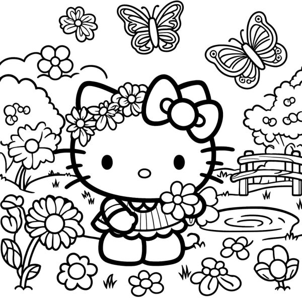 Tranh tô màu Hello Kitty 15