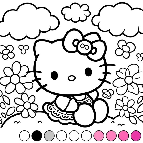 Tranh tô màu Hello Kitty 2