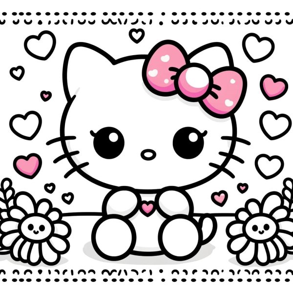 Tranh tô màu Hello Kitty 3