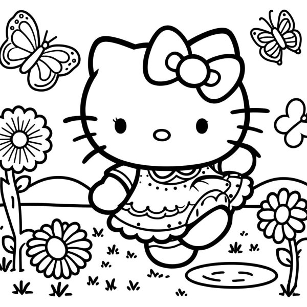 Tranh tô màu Hello Kitty 4