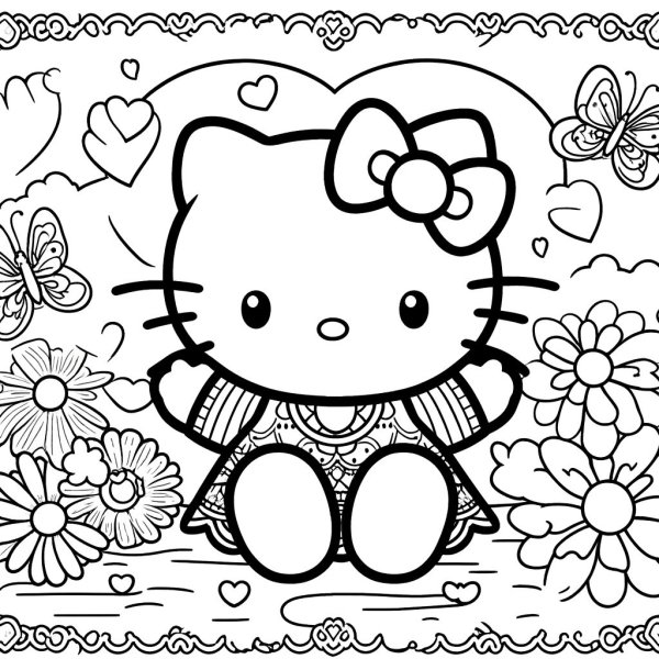 Tranh tô màu Hello Kitty 5