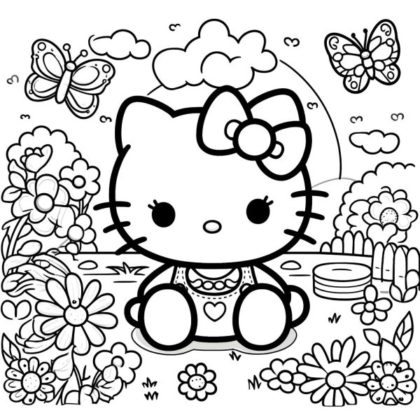 Tranh tô màu Hello Kitty 6