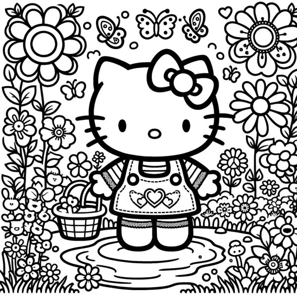 Tranh tô màu Hello Kitty 7