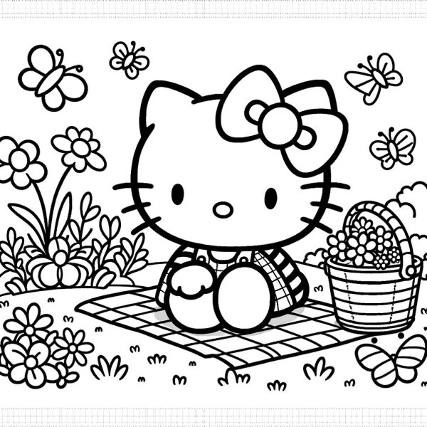 Tranh tô màu Hello Kitty 8