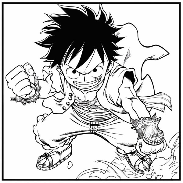 Tranh tô màu Luffy 6