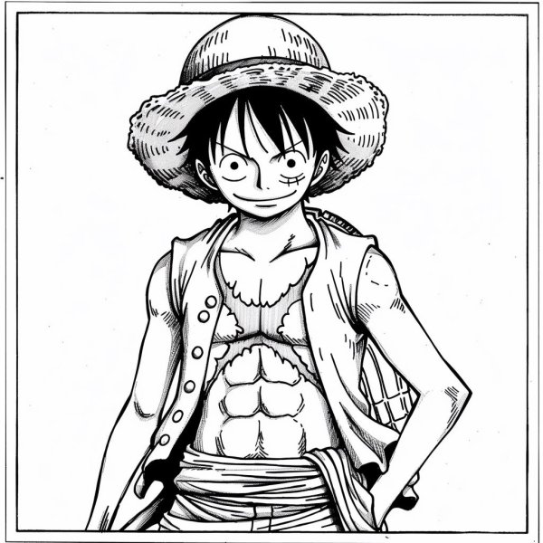 Tranh tô màu Luffy 8