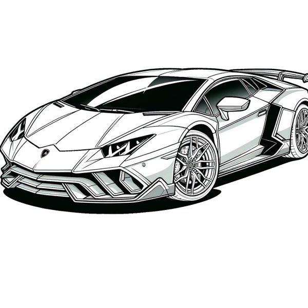 Tranh tô màu xe ô tô lamborghini 1