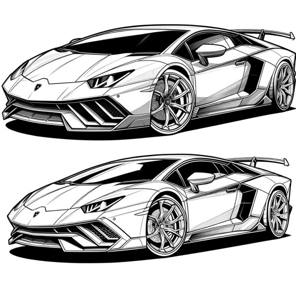 Tranh tô màu xe ô tô lamborghini 3