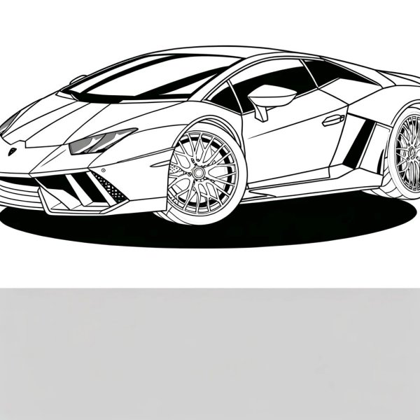 Tranh tô màu xe ô tô lamborghini 8