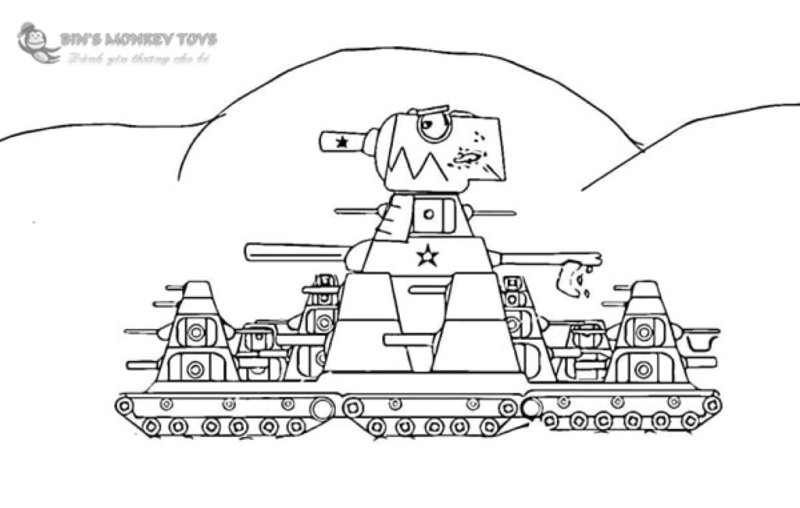 Tranh tô màu xe tăng KB-44 7