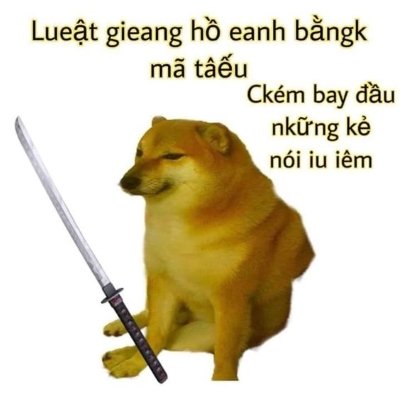 Meme cheems cầm kiếm 1