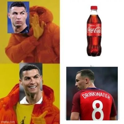 Meme Ronaldo uống nước 3