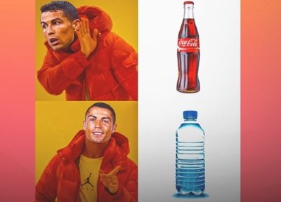 Meme Ronaldo uống nước 6