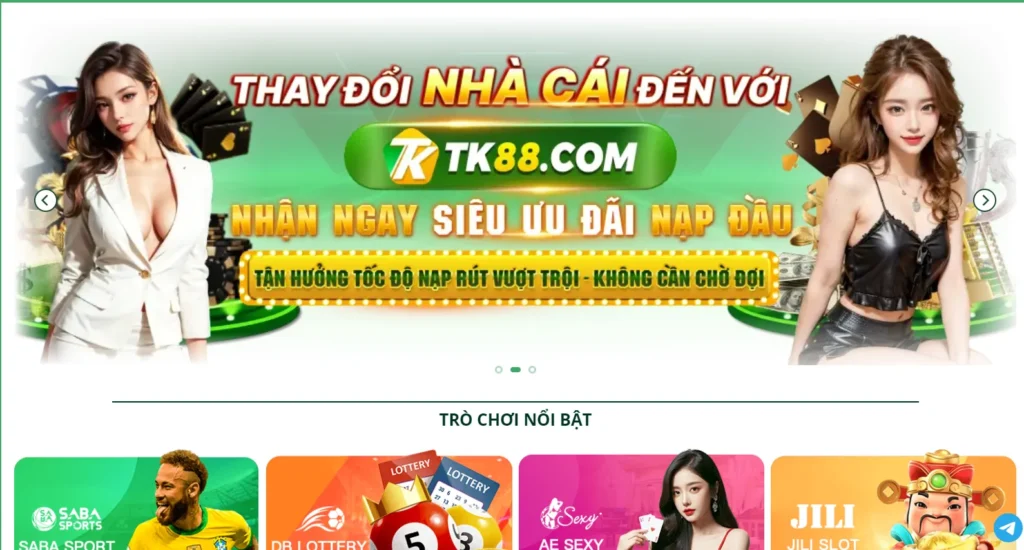 Giao diện chuyên nghiệp của TK88